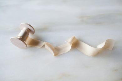 Creme Brûlée, taupe silk ribbon