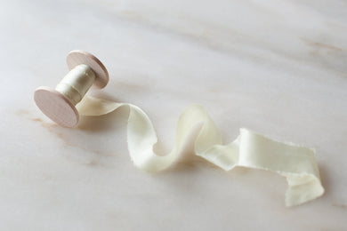 Narcissus, pale yellow silk ribbon