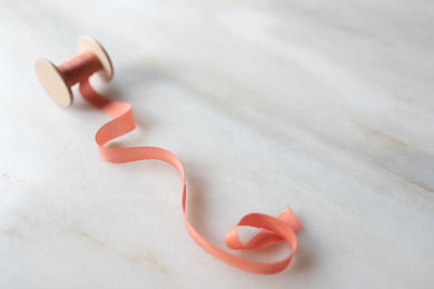 Coral, pink silk ribbon