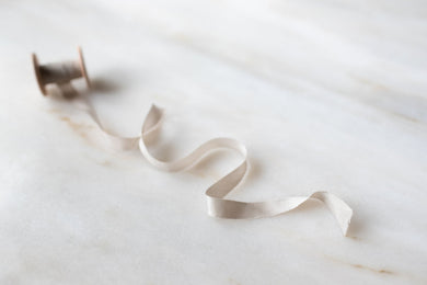 Cloud, narrow grey silk ribbon