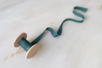 Wildwood, forest green silk ribbon