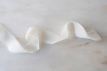 Load image into Gallery viewer, White, Narrow Silk Chiffon Ribbon