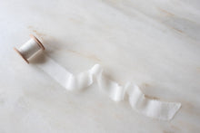Load image into Gallery viewer, White, Narrow Silk Chiffon Ribbon