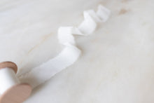 Load image into Gallery viewer, White, Narrow Silk Chiffon Ribbon
