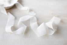 Load image into Gallery viewer, White, Narrow Silk Chiffon Ribbon