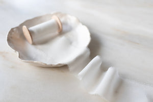 White, Narrow Silk Chiffon Ribbon