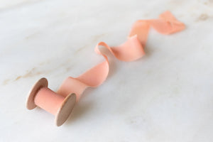 Coral, Silk Chiffon Ribbon
