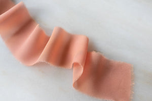 Coral, Silk Chiffon Ribbon