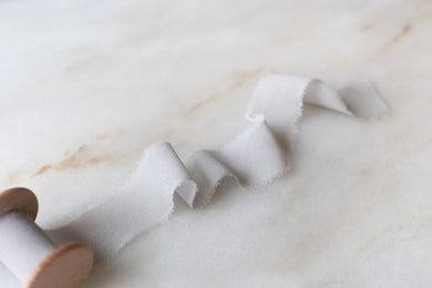 Fog, Gray Silk Chiffon Ribbon