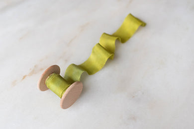 Chartreuse, green silk ribbon