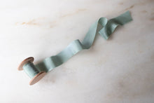 Load image into Gallery viewer, Seaglass, blue-green silk ribbon