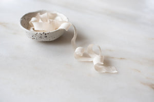 Champagne, narrow cream silk ribbon