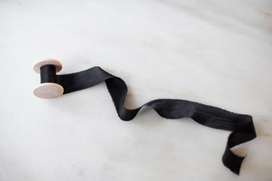 Raven, black silk ribbon