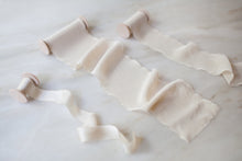 Load image into Gallery viewer, handmade and hand dyed wide silk ribbon by the yard and on a spool