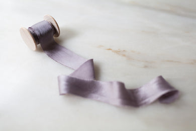 Heather, mauve silk ribbon