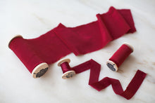 Load image into Gallery viewer, Crimson, red silk ribbon