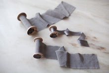Load image into Gallery viewer, Slate, grey silk ribbon